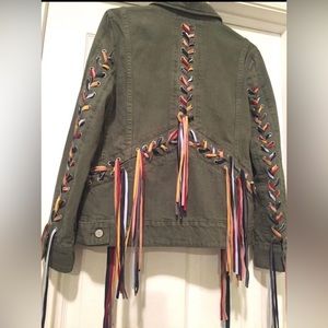 Blank NYC Army Jacket Braided Fringe